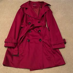 Merona red trench coat